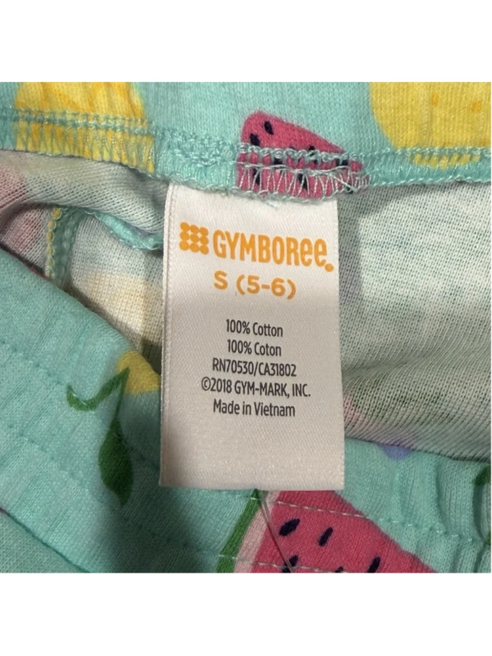 Gymboree Girls Fruit Print Shorts Aqua Tropical Summer‎ S 5-6 Watermelon NWT